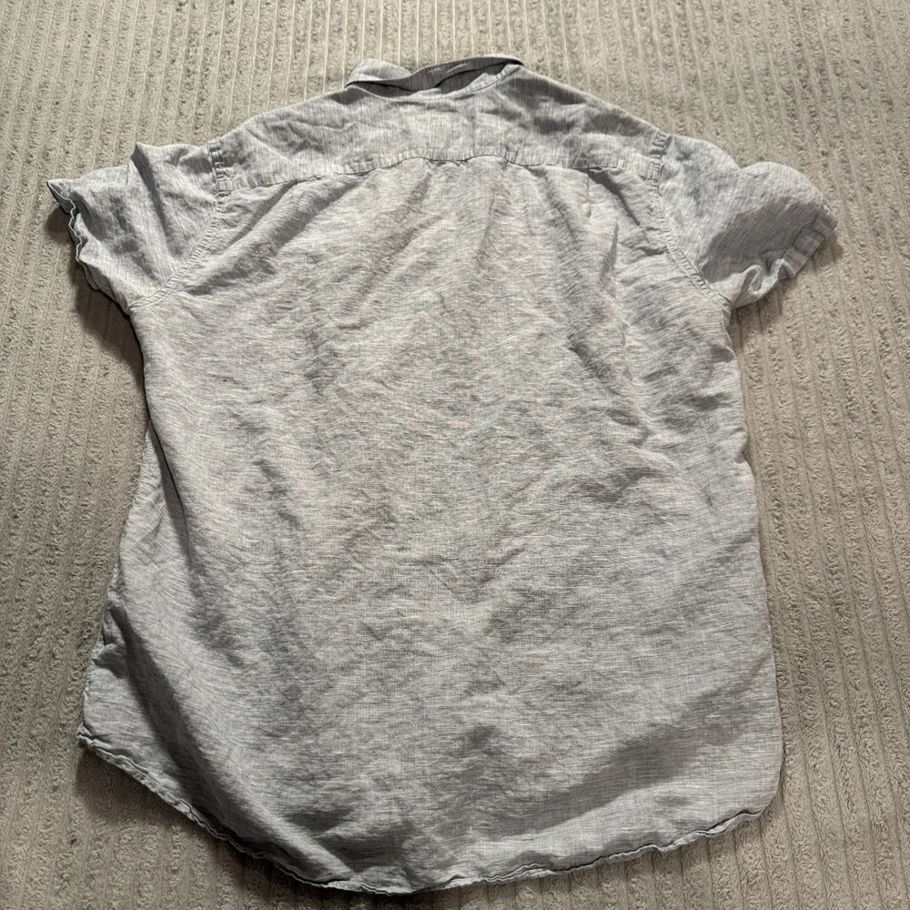 J.Crew‎ Shirt Mens L Blue Linen Cotton Baird McNutt Summer Vacation Breathable